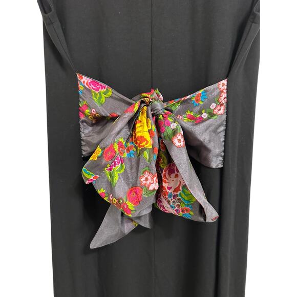 Johnny Was Calme women's‎ black scarf tie midi dress size Small - Picture 4 of 5